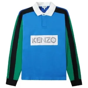Kenzo Men's Colourblock Polo Blue S