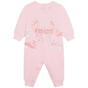 Kenzo Baby Girls Elephant Logo Romper Pink 3M