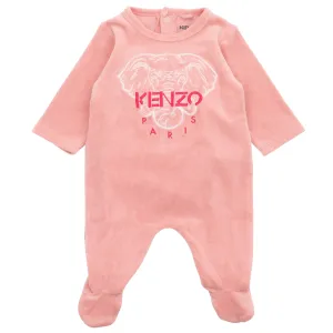 Kenzo Baby Girls Elephant Logo Sleepsuit 6M Pink