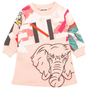 Kenzo Baby Girls Iconic Logo Dress 4Y Pink