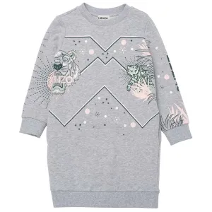Kenzo Girls Tiger Sweatshirt Dress Grey 2A