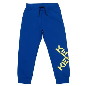 Kenzo Boys Cross Logo Track Pants Blue 4Y