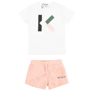 Kenzo Baby Girls T-shirt & Shorts Set White 12/18m