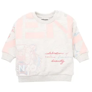 Kenzo Baby Girls Multi Logo Sweater Grey 12M