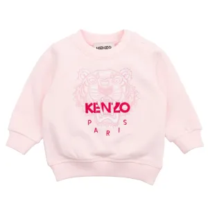 Kenzo Baby Girls Tiger Logo Sweater Pink 18M