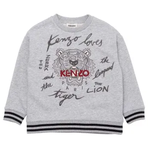 Kenzo Boys Tiger Sweater Grey 14A