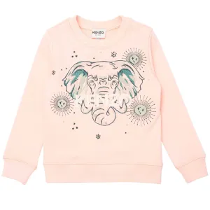 Kenzo Girls Elephant Logo Sweater Pink 4A