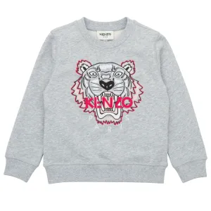 Kenzo Girls Tiger Logo Sweater Grey 10Y