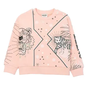 Kenzo Girls Tiger Pink Sweater 4A #706299