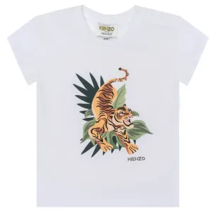 Kenzo Baby Boys T-shirt Tiger Print White 6M