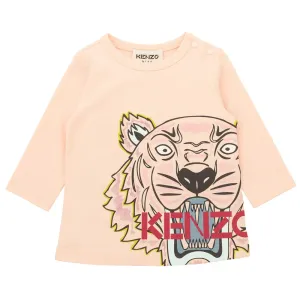 Kenzo Baby Girls Tiger Print Long Sleeved T-shirt Pink 2Y
