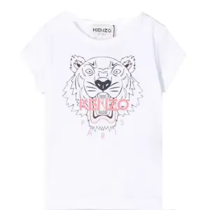 Kenzo Baby Girls Tiger Print T-shirt White 12M