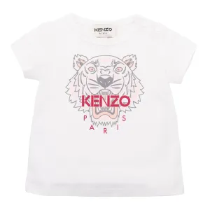 Kenzo Baby Girls Tiger T-shirt White 18M