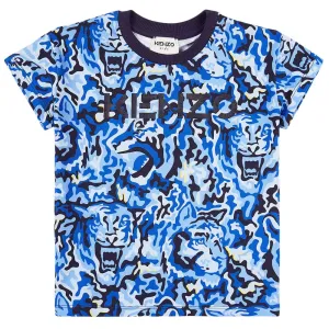 Kenzo Boys Graphic Print T-shirt Blue 8Y #707474