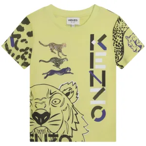 Kenzo Boys Tiger T-shirt Lime Green 4Y