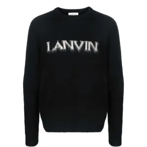 Lanvin - Mens Logo-intarsia Jumper Black XL