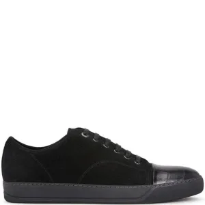 Lanvin Men's DBBI Suede Calfskin Sneaker Black - BLACK 6