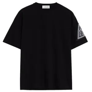 Lanvin Mens Triangle Embroidery T Shirt Black XL