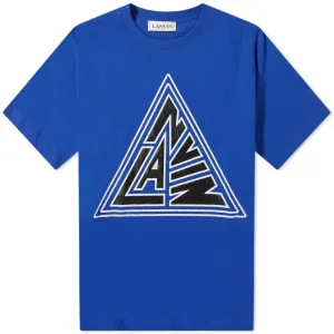 Lanvin Mens Triangular Logo Tee Blue M