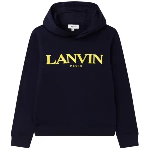 Lanvin Boys Logo Hoodie Navy 6Y