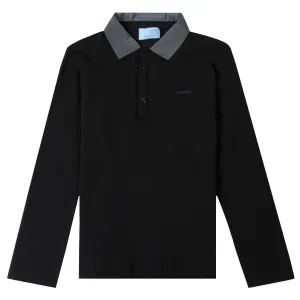 Lanvin Paris Boys Long Sleeve Polo Black 12Y #708119