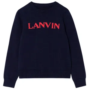 Lanvin Boys Logo Knitwear Navy 6Y