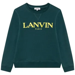 Lanvin Boys Logo Sweatshirt Green 6Y
