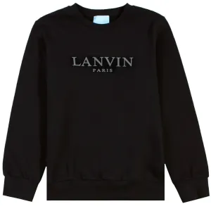Lanvin Paris Boys Logo Sweatshirt Black 8Y #706166