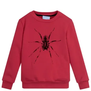 Lanvin Paris Boys Spider Sweatshirt Burgundy 10Y #706167