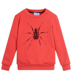 Lanvin Paris Boys Spider Sweatshirt Red 14Y #705481