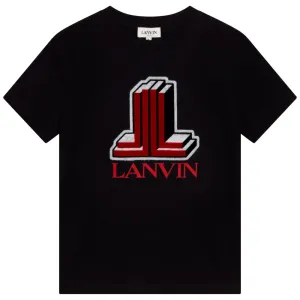 Lanvin Boys 3D Logo T Shirt Black 12Y