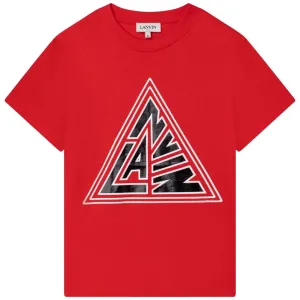 Lanvin Boys Triangle Logo T Shirt Red 14Y