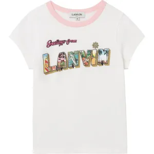 Lanvin Girls Summer Print T-shirt White 8Y