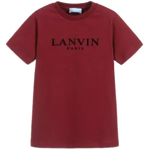 Lanvin Paris Boys Logo T-shirt Burgundy 10Y #708265