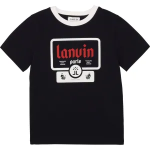Lanvin Paris Boys Logo T-shirt Navy 8Y