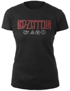 Led Zeppelin Camiseta de manga corta Logo & Symbols Black L