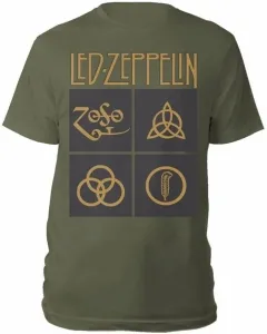 Led Zeppelin Camiseta de manga corta Symbols & Squares Hombre Verde XL