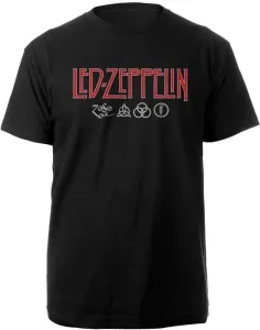 Led Zeppelin Camiseta de manga corta Unisex Logo & Symbols Black M