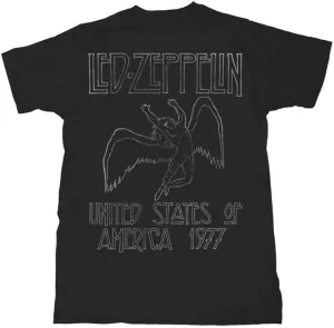 Led Zeppelin Camiseta de manga corta Usa 1977 Hombre Black L