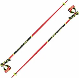 Leki WCR SL 3D Bright Red/Black/Neonyellow 115 cm Bastones de esquí