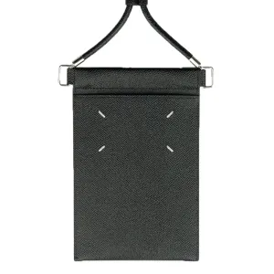Maison Margiela Men's Logo Embossed Phone Pouch Black ONE Size