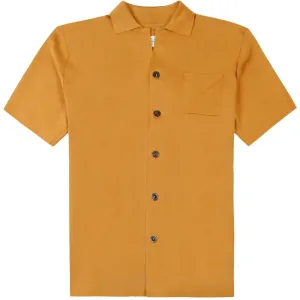 Maison Margiela Men's Button Styled Polo Shirt Bronze L
