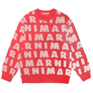 Marni Girls All-over Print Sweater Red 6Y