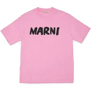 Marni Girls Logo Print T-shirt Pink 4Y