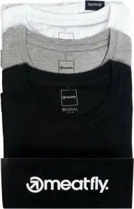 Meatfly Logo T-Shirt Multipack Black/Grey Heather/White M Camiseta