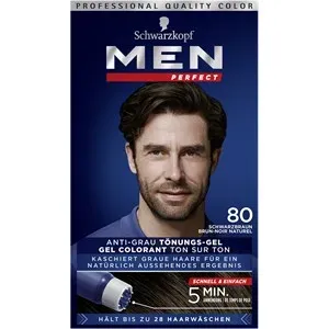 Men Perfect Gel de tinte anti-gris natural castaño negro 1 80 ml
