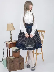 Arco de encaje victoriano Lolita camisa con volantes Lolita clásica blusa con cuello Mao #219502