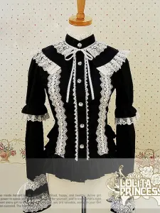 Blusa de lolita de 100% algodón de estilo gótico #192753