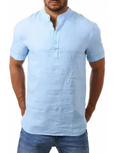 Camisa casual para hombre Cuello joya Casual Light Apricot Camisas para hombre #435915