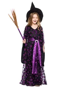 Disfraz de niños Carnaval Traje de bruja Vestidos para niños Sash Hat Set  Disfraz Carnaval